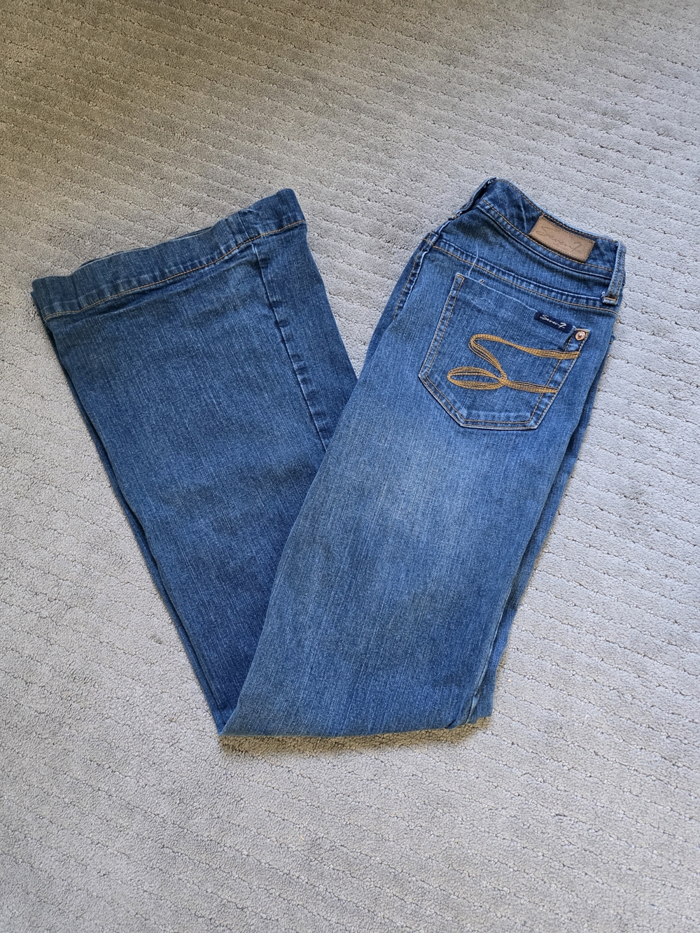 Seven7 Medium Blue Wide-Leg Jeans